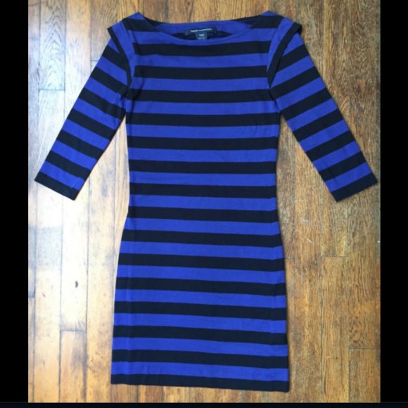 French Connection Stretch Stripe 3/4 Sleeve Dress - Picture 3 of 10